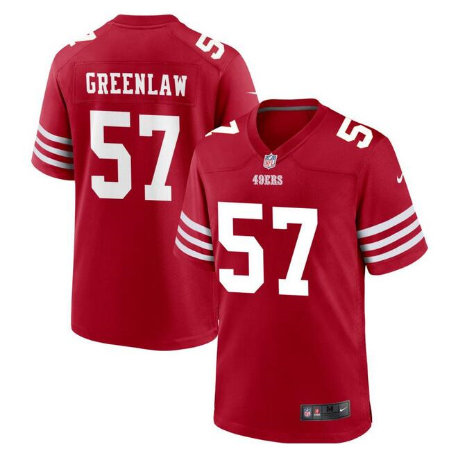 Men's San Francisco 49ers #57 Dre Greenlaw Red Stitched Game Football Jersey
